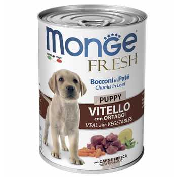 MONGE DOG FRESH PUPPY паштет для щенков телятина с овощами 400 г (70014441)