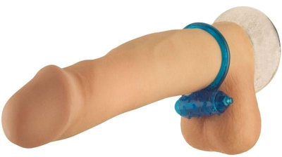 Эрекционное виброкольцо Mini One-Touch Cock Ring цвет голубой (16044008000000000)