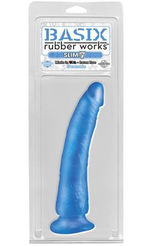 Фаллоимитатор Pipedream Basix Rubber Works Slim 7 цвет голубой (08542008000000000)