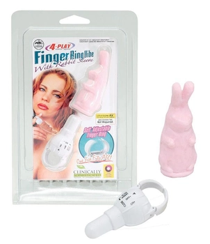 Вибропуля с насадкой 4-Play Finger Ring Vibe with Rabbit Sleeve (16650000000000000)