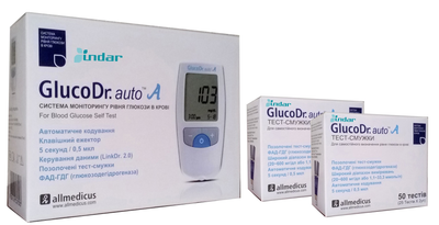 Глюкометр GlucoDr. auto A + 100 полосок (ГлюкоДоктор авто А AGM-4000)