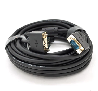 Кабель VGA 3+6 VEGGIEG VG-10 OD-6.5mm, 2 феррита 10m