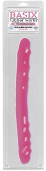 Двосторонній фалоімітатор Basix Rubber Works - 16 Double Dong колір рожевий (08565016000000000)