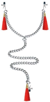 Затискачі для сосків і клітора Lovetoy Nipple Clit Tassel Clamp With Chain колір червоний (20867015000000000)