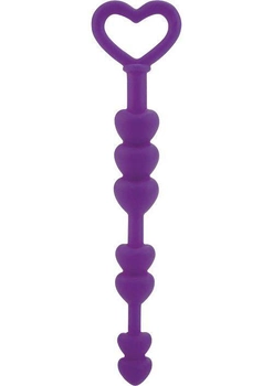 Анальные бусы в форме сердечек Lia Love Beads Silicone цвет фиолетовый (11844017000000000)