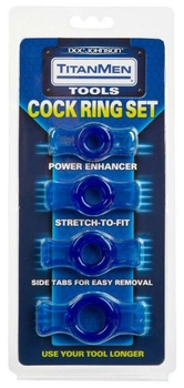 Набор эрекционных колец TitanMen Cock Ring Set цвет голубой (13228008000000000)