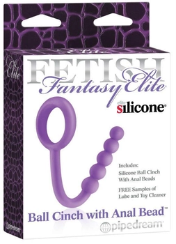 Кільце для мошонки з анальної ланцюжком Fetish Fantasy Elite Ball Cinch with Anal Bead колір фіолетовий (16021017000000000)