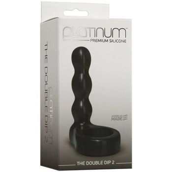 Ерекційне кільце з анальним відростком Platinum Premium Silicone The Double Dip 2 колір чорний (14213005000000000)