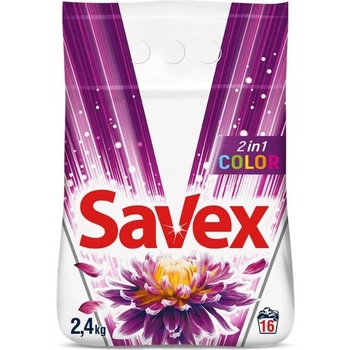 Стиральный порошок 2 в 1 Color Автомат Savex Parfum Color 2.4 кг (16 стирок)