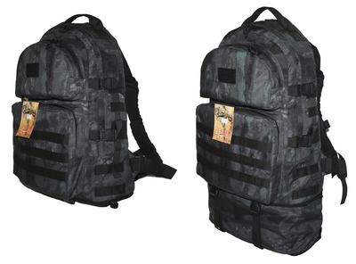 Тактичний туристичний супер-міцний рюкзак трансформер з поясним ременем 40-60 літрів Атакс Кордура 1200 ден. 5.15.b