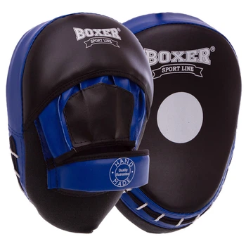 Лапа Изогнутая для бокса и единоборств BOXER Элит 2013-01 размер 23х19х4,5см черный-синий