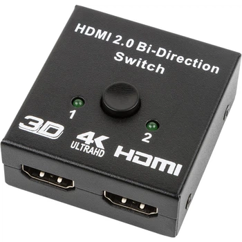 Двонаправлений HDMI перемикач U&P Switcher 2 to 1 Black (WAZ-HS21-BK)