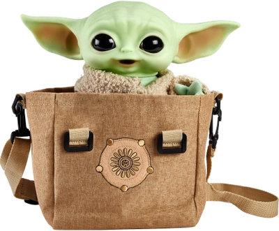 Интерактивный Малыш Йода Star Wars из сериала Звездные войны: Мандалорець в дорожной сумке 28 см (HBX33)