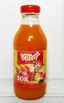 Сік дитячий Vitta Plus морква, яблуко, персик 330 мл