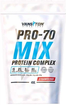 Протеїн Vansiton Mega Protein Pro-70 порошок 450 г Strawberry (4820106591594)
