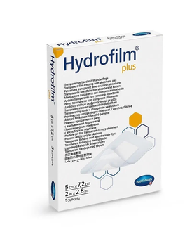 Повязка пленочная прозрачная с абсорбирующей подушечкой Hydrofilm Plus 5х7,2см 1шт
