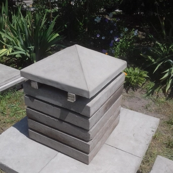 Крышка для столба pyramid бетонная 500 мм х 500 мм х 150 мм серый