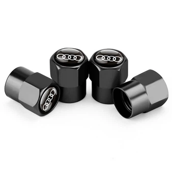 Колпачки на ниппель для Ауди Alitek Short Black Audi Кольца (4 шт) (670610)