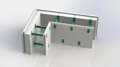 Угловая несъемная опалубка Passive House для стен 100 на 1000