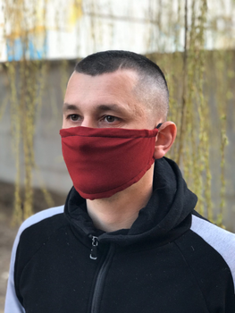Захисна маска на обличчя 10 шт тканинна багаторазова PROTECTION_02 бордова