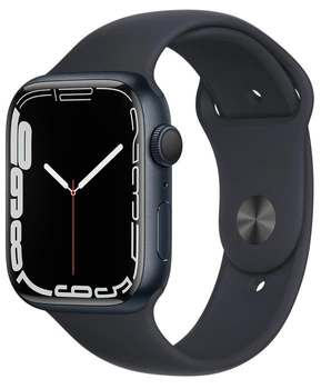 Смарт-годинник Apple Watch Series 7 GPS 45 mm Midnight Aluminium Case with Black Sport Band (MKN53UL/A)
