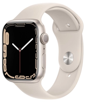 Смарт-часы Apple Watch Series 7 GPS 45mm Starlight Aluminium Case with Beige Sport Band (MKN63UL/A)