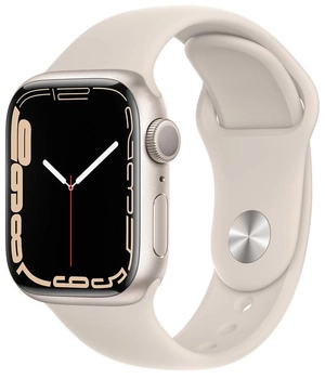 Смарт-часы Apple Watch Series 7 GPS 41mm Starlight Aluminium Case with Beige Sport Band (MKMY3UL/A)