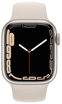 Смарт-годинник Apple Watch Series 7 GPS 41 mm Starlight Aluminium Case with Beige Sport Band (MKMY3)