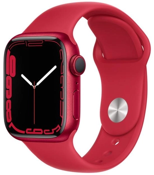 Смарт-часы Apple Watch Series 7 GPS 41mm (PRODUCT) Red Aluminium Case with Red Sport Band (MKN23UL/A)