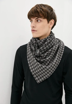Шарф "Едінбург" великий MyScarf теплий сірий "Меланж" на гудзику