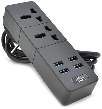 Сетевой фильтр Voltronic ТВ-Т07, 2 розетки + 4 USB, 2 м (2000000197388)