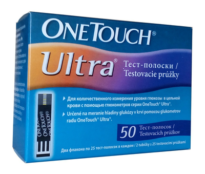 Тест смужки One Touch Ultra 1 флакон 25 штук (Ван Тач Ультра)