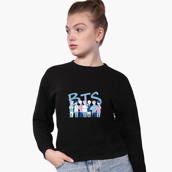 Свитшот для девочек БТС (BTS) (9509-3265-5) 122-128 см Черный