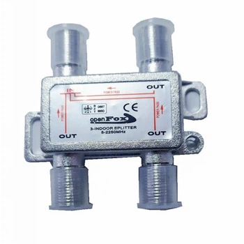 Splitter 3-WAY OpenFOX 5-2250MHZ Розгалужувач з проходом напруги 5В супутникове, ефірне, кабельне ТБ