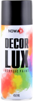 Акриловая спрей-краска Nowax DecorLux 450 мл Черный глянец (GLOSS BLACK/RAL9005) (NX48010)