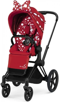 Прогулочная коляска Cybex Priam Fashion Edition Petticoat by Jeremy Scott dark red шасси Matt Black