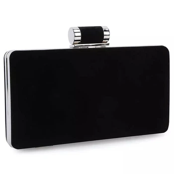 Женский вечерний клатч Smooza велюровый бархатный черный (1134-black)