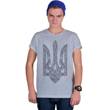 Футболка Fanbolka Тризуб Орнамент XXL Світло-сіра меланжева (24MAS2XL)