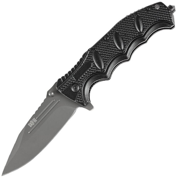 Нож складной SKIF Plus Barracuda (длина: 215мм, лезвие: 91мм), черный