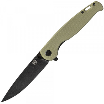Нож складной SKIF Sting BSW (длина: 215мм, лезвие: 95мм, черное), оливковый