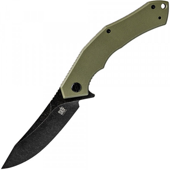 Нож складной SKIF Whaler BSW (длина: 230мм, лезвие: 95мм, черное), оливковый