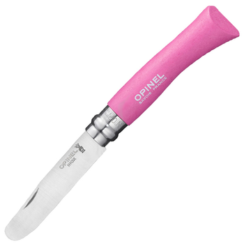 Нож складной Opinel My First Opinel (длина: 180мм, лезвие: 80мм), розовый