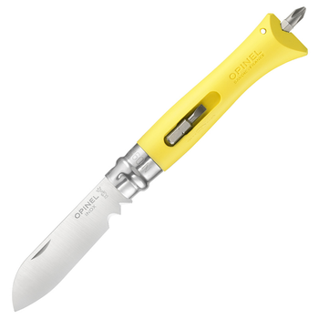 Нож складной, мультитул Opinel 9 Diy (длина: 201мм, лезвие: 83мм), желтый