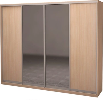 Шкаф-купе четырехдверный Roko 238.4x242x60 см ДСП + Зеркало Дуб молочный (20200024653)