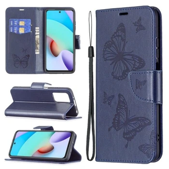 Чохол-книжка з малюнком UniCase Butterfly Pattern для Xiaomi Redmi 10 / 10 (2022) / 10 Prime - Dark Blue