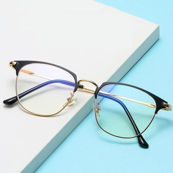 Окуляри комп'ютерні SENOIX™ Anti-blue Glasses Golden з твердим чохлом і серветкою в комплекті, захист зору