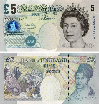 Банкнота Великобританія Англія 5 фунтів 2002 UNC (P391)