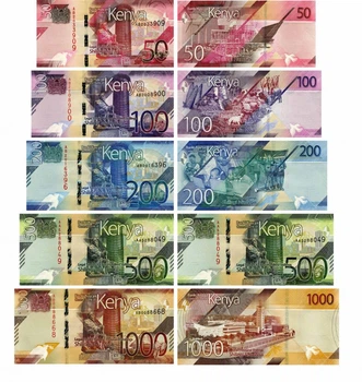 Набір банкнот Кенія набір з 5 банкнот 2019 UNC 50, 100, 200, 500, 1000 шилінгів