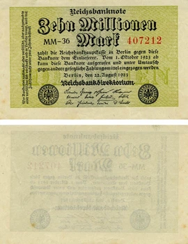 Банкнота Німеччина 10000000 марок 1923 VF-AU (P106)
