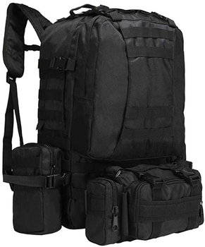 Рюкзак тактический с подсумками A08 50 л, черный